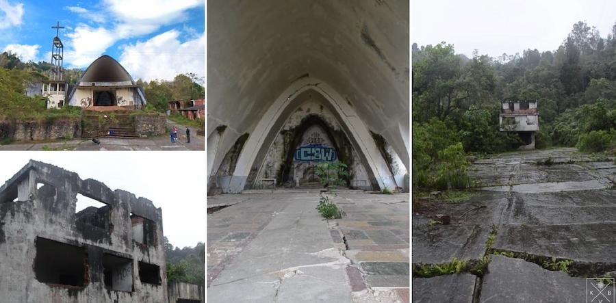 Casas abandonadas y deterioradas en el antiguo pueblo de San Cayetano en Cundinamarca